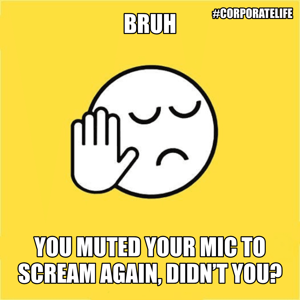 Bruh / You Muted Your Mic To Scream Again, Didn’t You? - Bruh 😐✋ You muted your mic to scream again, didn’t you?